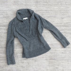 LOFT | Grey Knit Wool Blend Sweater